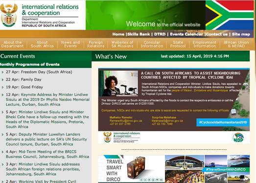 DFA:南非外交部官方网站