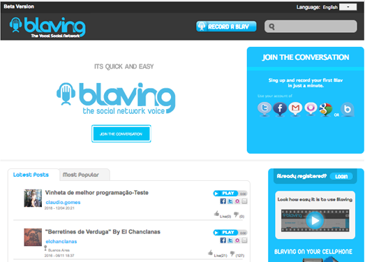 Blaving:在线语音社交平台