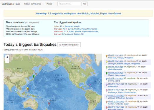 EarthquakeTrack:全球地震追踪网