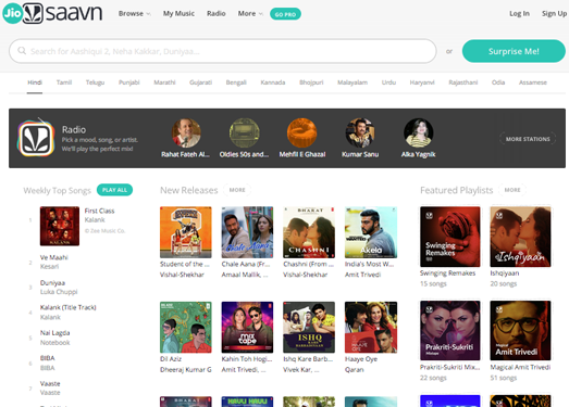 Saavn:在线宝莱坞印度音乐平台