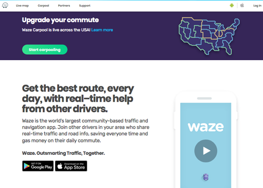 Waze:实时众包地图汇制移动设备应用