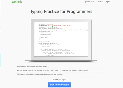 Typing.io:程序员代码打字练习工具
