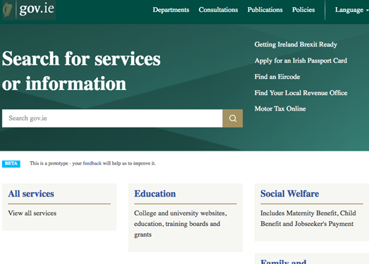 GOV.IE:爱尔兰政府官方网站