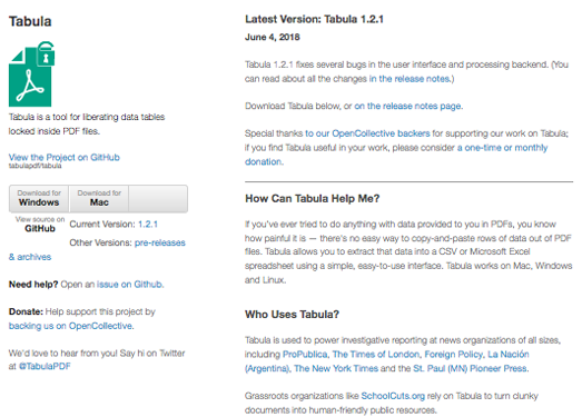 Tabula:免费开源PDF数据提取工具