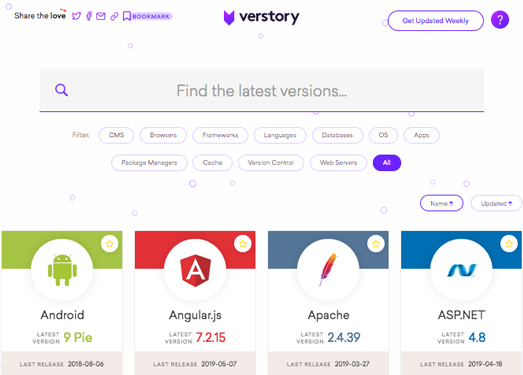 Verstory|网络开发技术版本大全