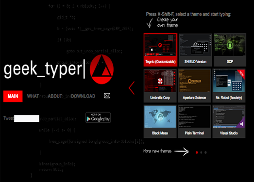 GeekTyper:在线模拟黑客桌面网