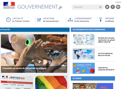 Gouvernement.FR:法国政府官方网站