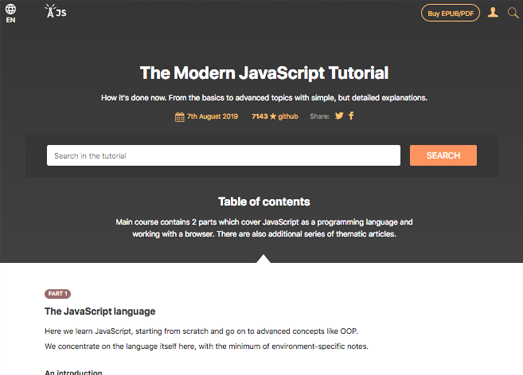 javascript.info|现代 Javascript 教程开源项目