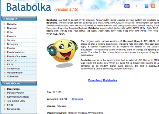 Balabolka:多语言文字转语音工具
