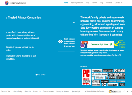 EpicBrowser:基于谷歌的史诗隐私保护浏览器