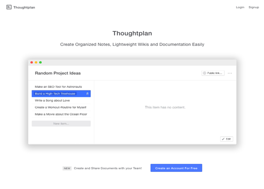 ThoughtPlan:思想计划项目规划组织工具