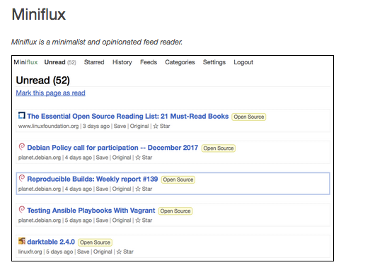Miniflux:基于网络RSS订阅工具