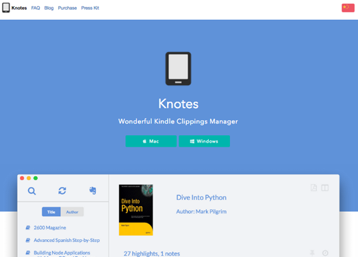 Knotes|多平台Kindle笔记管理工具
