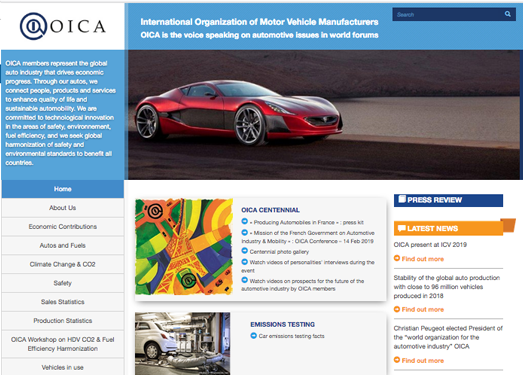 OICA:国际汽车制造协会官网
