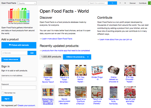 OpenFoodFacts:世界食品信息大全