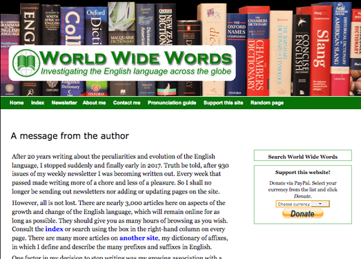 WorldWideWords:万维词汇网