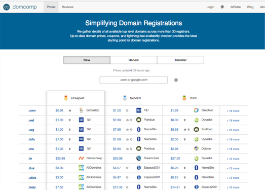 Domcomp:在线域名注册商大全