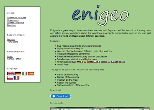 Enigeo:基于地图的国家地理知识游戏