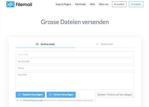Filemail:免费大型文件共享工具