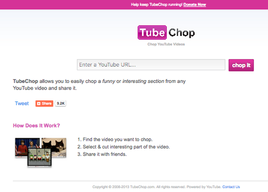 TubeChop:在线YouTube视频剪裁工具