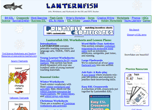 LanternfishESL:灯笼鱼英语教学资源网