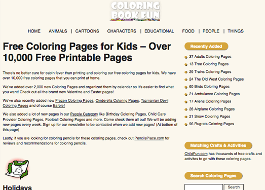ColoringBookFun|儿童着色打印资源网