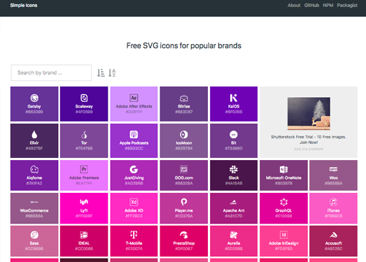 常见品牌SVG免费下载网 - SimpleIcons