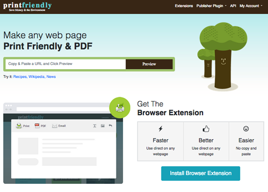 PrintFriendly:在线网页打印调试工具