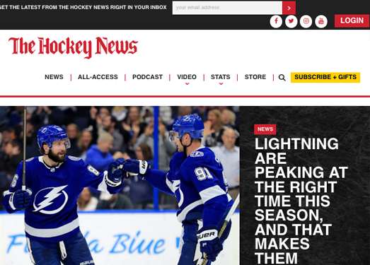 Thehockeynews:加拿大曲棍球杂志