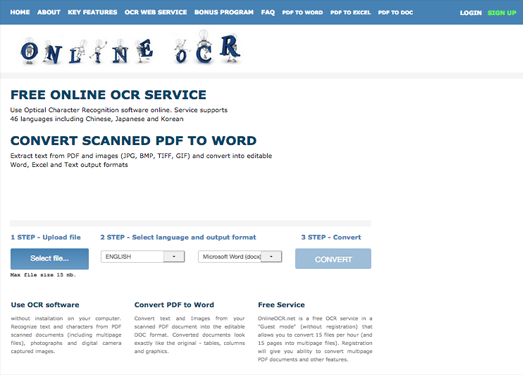 Onlineocr:在线免费图文识别工具