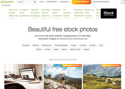 PicJumbo:在线免费高质量商用素材网