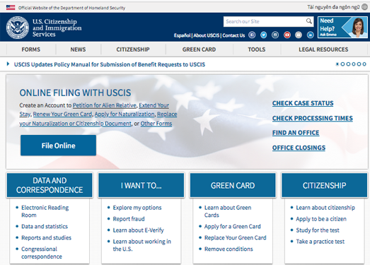 UsciS:美国移民局官网