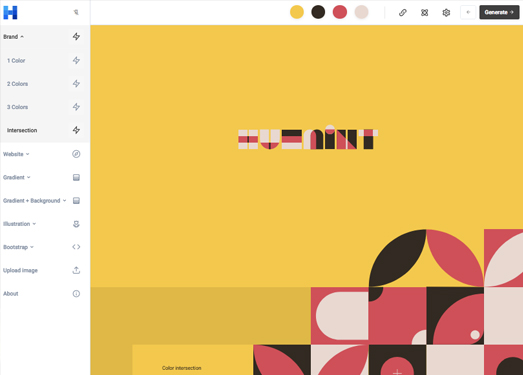 Huemint|Color palette generator for brands, websites and graphics