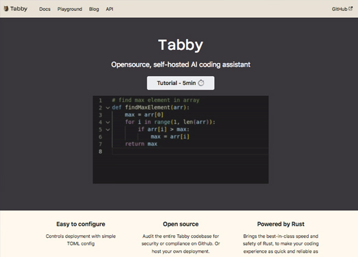 Tabby|免费开源的自托管AI编程助手 | AI工具集